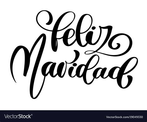 Feliz navidad lettering christmas and new year Vector Image