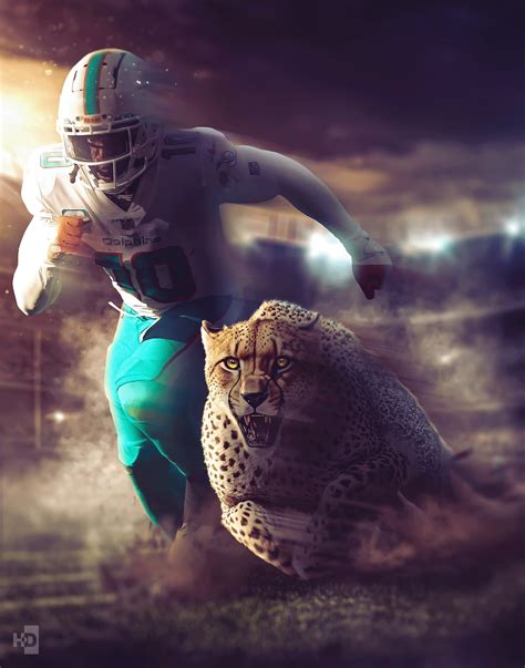 Tyreek Hill, the Cheetah, Miami Dolphins, Poster, Digital Print ...