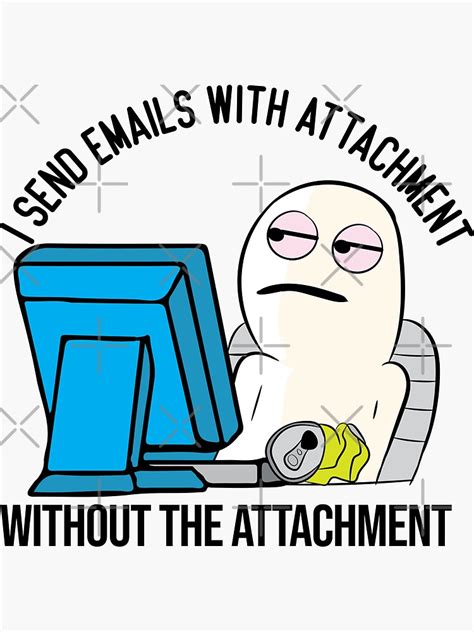 "Funny Email attachment work office meme character" Sticker for Sale by ...