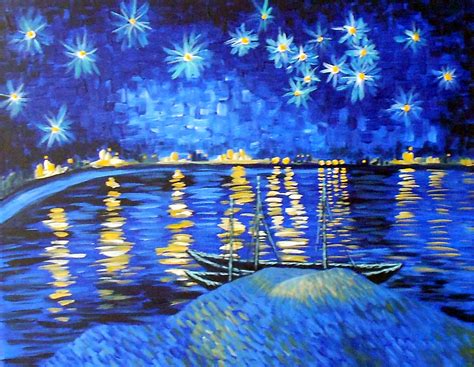 Van Gogh's Starry Night Over the Rhone - Pinot's Palette Painting