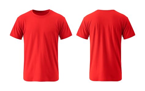 plain red t-shirt mockup template, with views, front and back, isolated ...