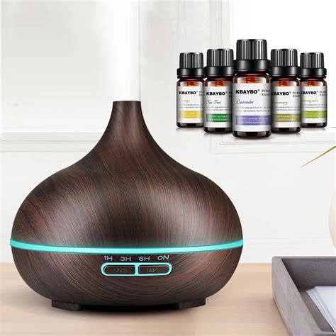 300ml Ultrasonic Air Humidifier Aroma Essential Oil Diffuser with Wood ...