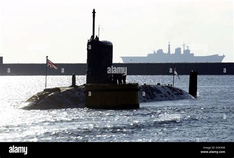 HMS Triumph, a Trafalgar class nuclear-submarine returns to Plymouth ...