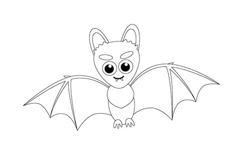 Premium Vector | Bat coloring page Black and white bat Vector