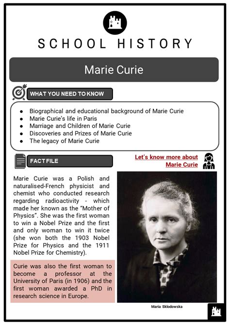 Marie Curie Facts, Worksheets, Biography, Education & Legacy