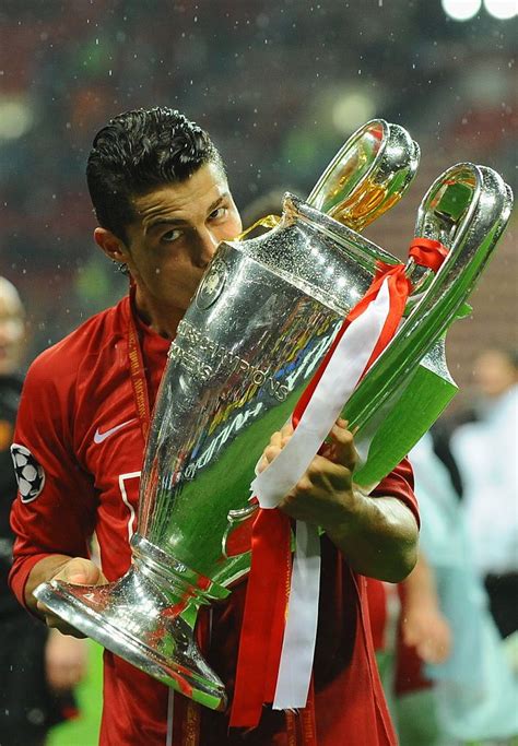 Cristiano Ronaldo kissing the Champions League trophy after the UEFA ...