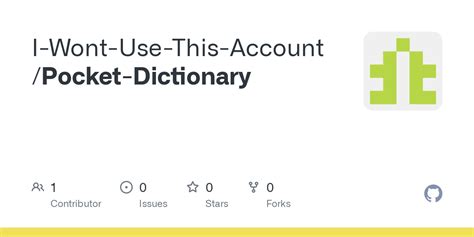 GitHub - I-Wont-Use-This-Account/Pocket-Dictionary