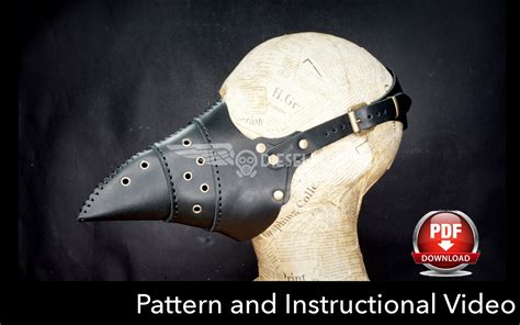 Plague Doctor Mask Pattern - Leather DIY - Pdf Download - Video Tutorial