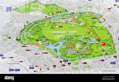 Regents Park map, London Stock Photo: 130776808 - Alamy