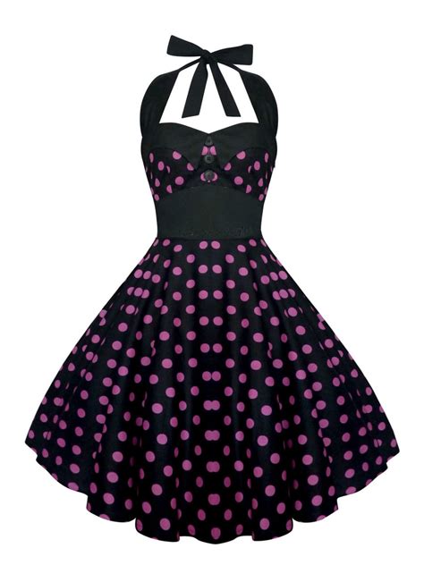 Polka Dot Dress Black Pink Dress Pin Up Dress Rockabilly Dress | Etsy