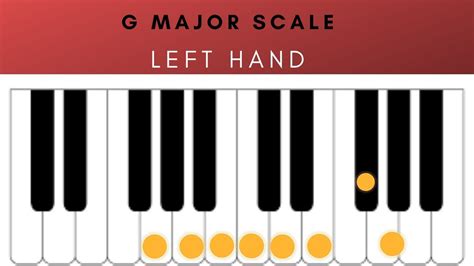 G MAJOR SCALE - LEFT HAND - PIANO BEGINNERS - YouTube