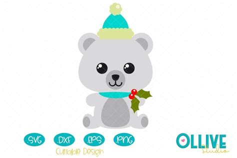 Christmas Polar Bear SVG (401805)