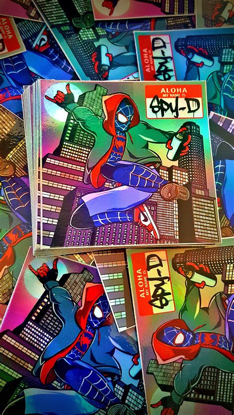 Spider Man / Miles Morales Graffiti Street Art Holographic Sticker - Etsy