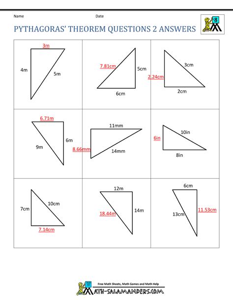 Pythagoras Theorem Questions