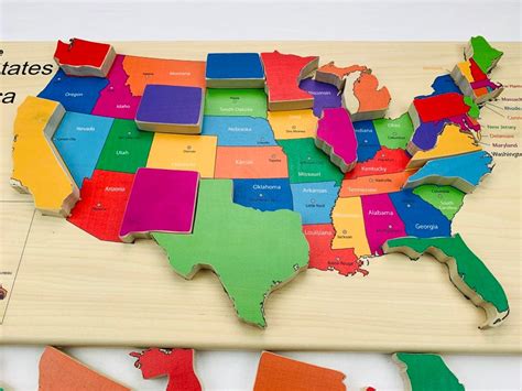 USA Map Puzzle Wooden Puzzle Map of the united states | Etsy