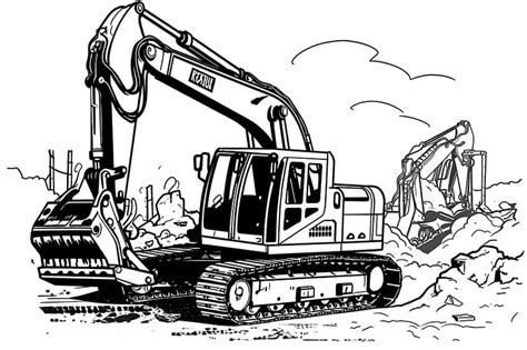 Free Excavator Coloring Pages