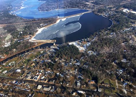 Aerial photos of Sanford Lake and Wixom Lake - Jan. 8, 2019