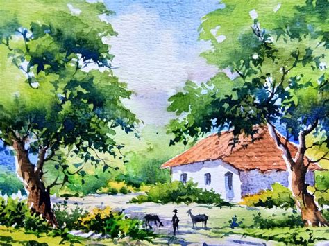 beautiful watercolor paintings in 2021 | Watercolor landscape paintings ...