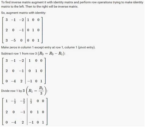 using elementary row transformation find the inverse of the matrix 3 -1 ...