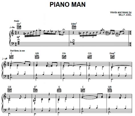 Billy Joel - Piano Man Free Sheet Music PDF for Piano | The Piano Notes