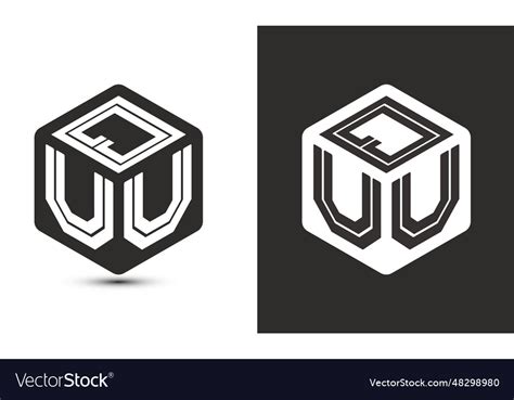 Quu letter logo design with cube logo logo modern Vector Image