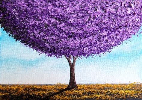 Bing Art by Rachel Bingaman: Purple Tree Landscape Painting, Abstract ...