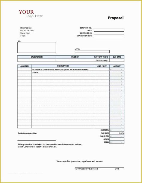 Free Sample Bid Proposal Template Of Printable Sample Construction ...