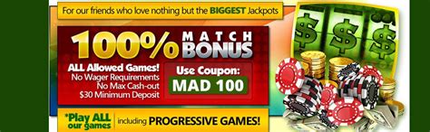 Slot Madness Casino 100% Wager Free Match Deposit Bonus