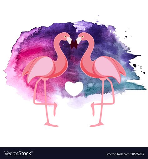 Cute flamingo love background Royalty Free Vector Image