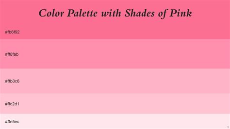 Color Palette With Five Shade Brink Pink Pink Salmon Pink Pink Lavender ...