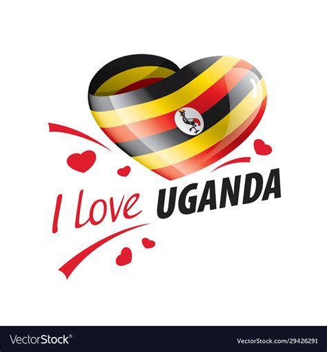 National flag uganda in shape Royalty Free Vector Image