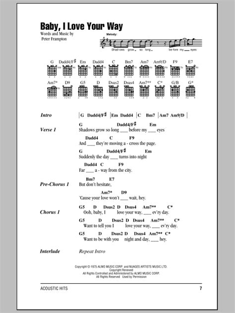 Baby, I Love Your Way by Peter Frampton - Guitar Chords/Lyrics - Guitar ...