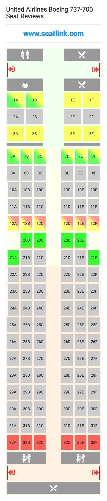 United Airlines Boeing 737-700 Seating Chart - Updated July 2022 - SeatLink