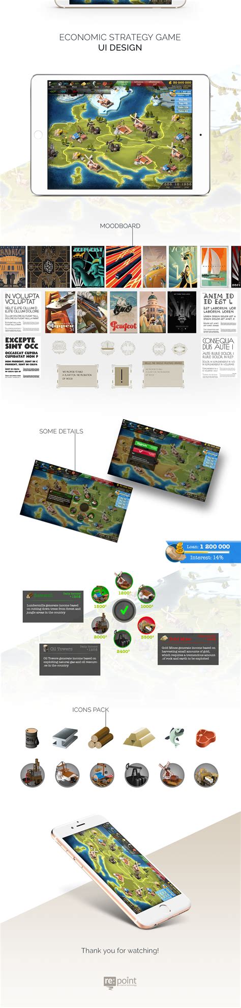 Economic strategy game UI design :: Behance