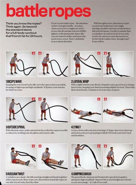 an advertisement with instructions on how to use the battle ropes