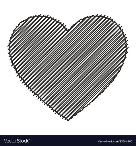 Scribbled black heart isolated Royalty Free Vector Image