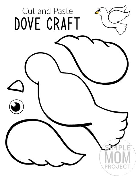 Free Printable Cut and Paste Dove Craft for Kids with Dove Template ...