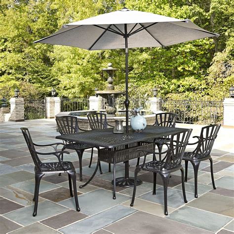 Home Styles Largo 7-Piece Outdoor Patio Dining Set with Umbrella-Largo ...