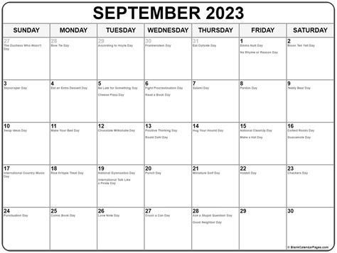 September 2023 Calendar National Holidays - Get Latest Map Update