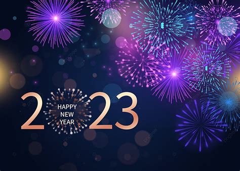 New Year Fireworks Sparkle Purple Night Sky 2023 Background, New Year ...