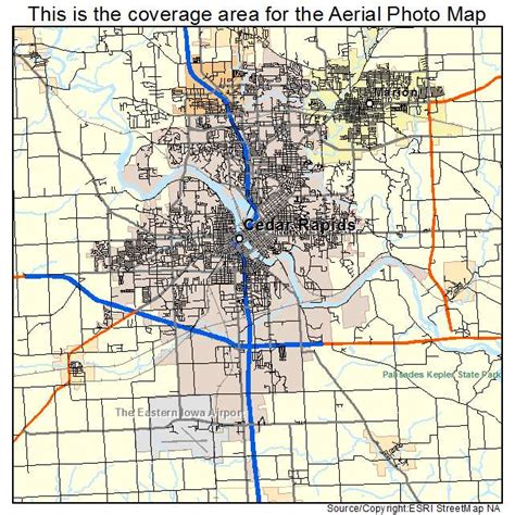 Aerial Photography Map of Cedar Rapids, IA Iowa