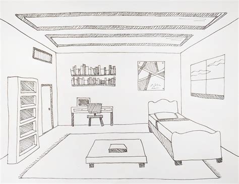 Drawing a Room Using One-Point Perspective