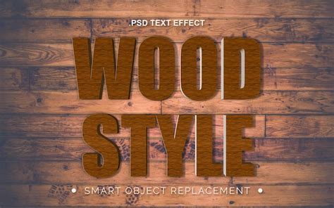 Premium PSD | 3d realistic wood texture text effect