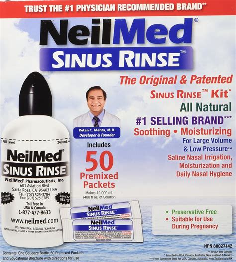 NeilMed Sinus Rinse Complete Kit, 50 Count: Amazon.ca: Health ...