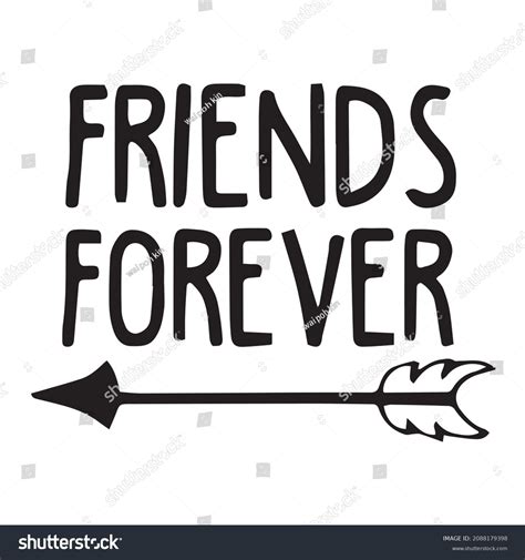 Friends Forever Background Inspirational Quotes Typography Stock Vector ...