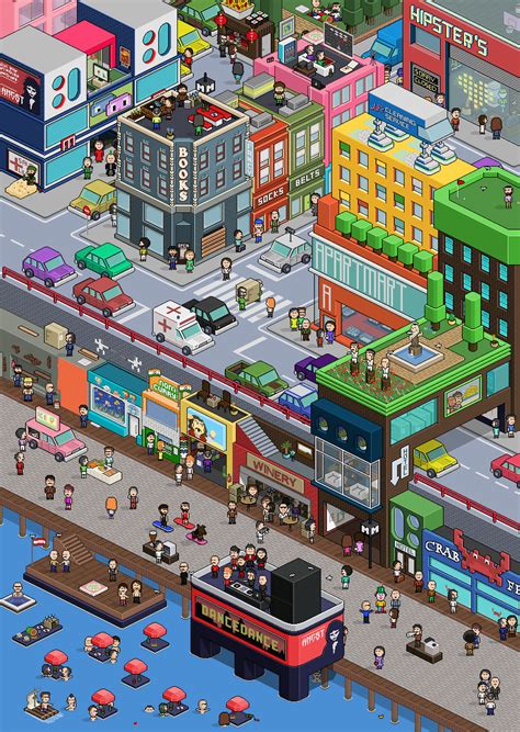 Pixel Art City on Behance