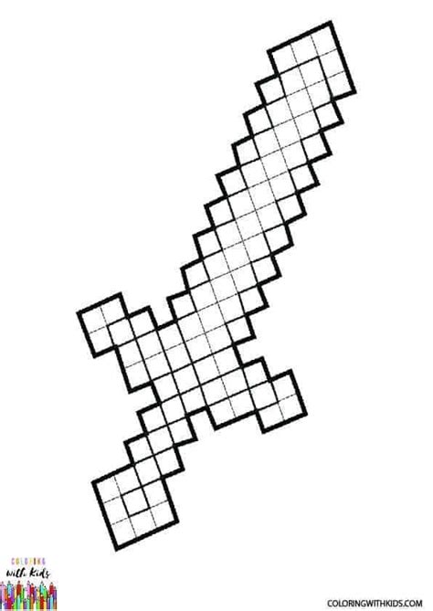 Minecraft Sword Printable Coloring Pages