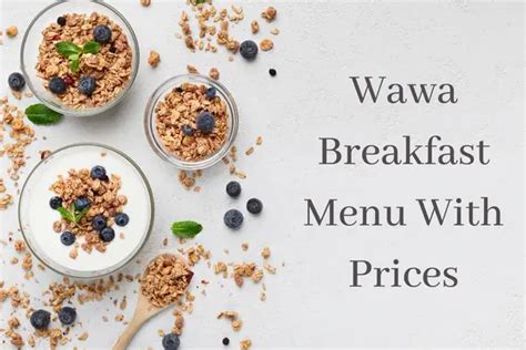 Wawa Breakfast Menu With Prices