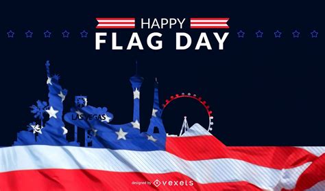 United States Flag Day Skyline Vector Download