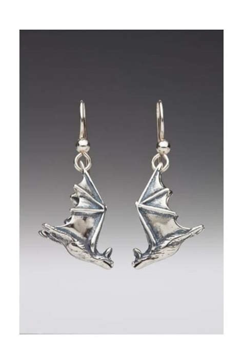 Silver Bat Earrings Soaring Bat Earrings Bat Jewelry Bat Charm Silver ...